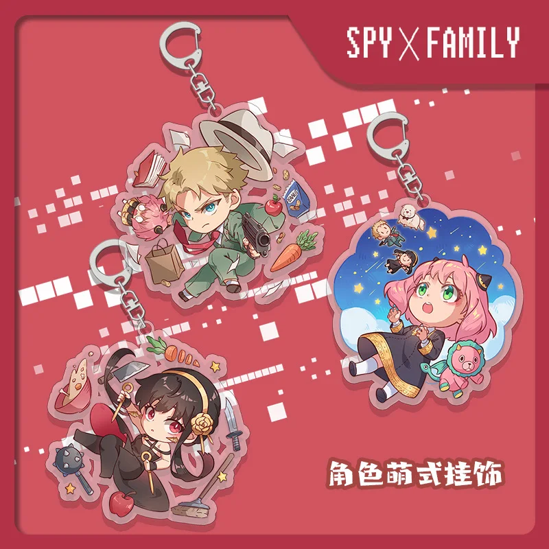 

Japan Anime SPY×FAMILY Twilight Yor Forger Anya Forger Cute Q Version Acrylic Keychain Bag Pendant Cosplay Cartoon Keyring Gift