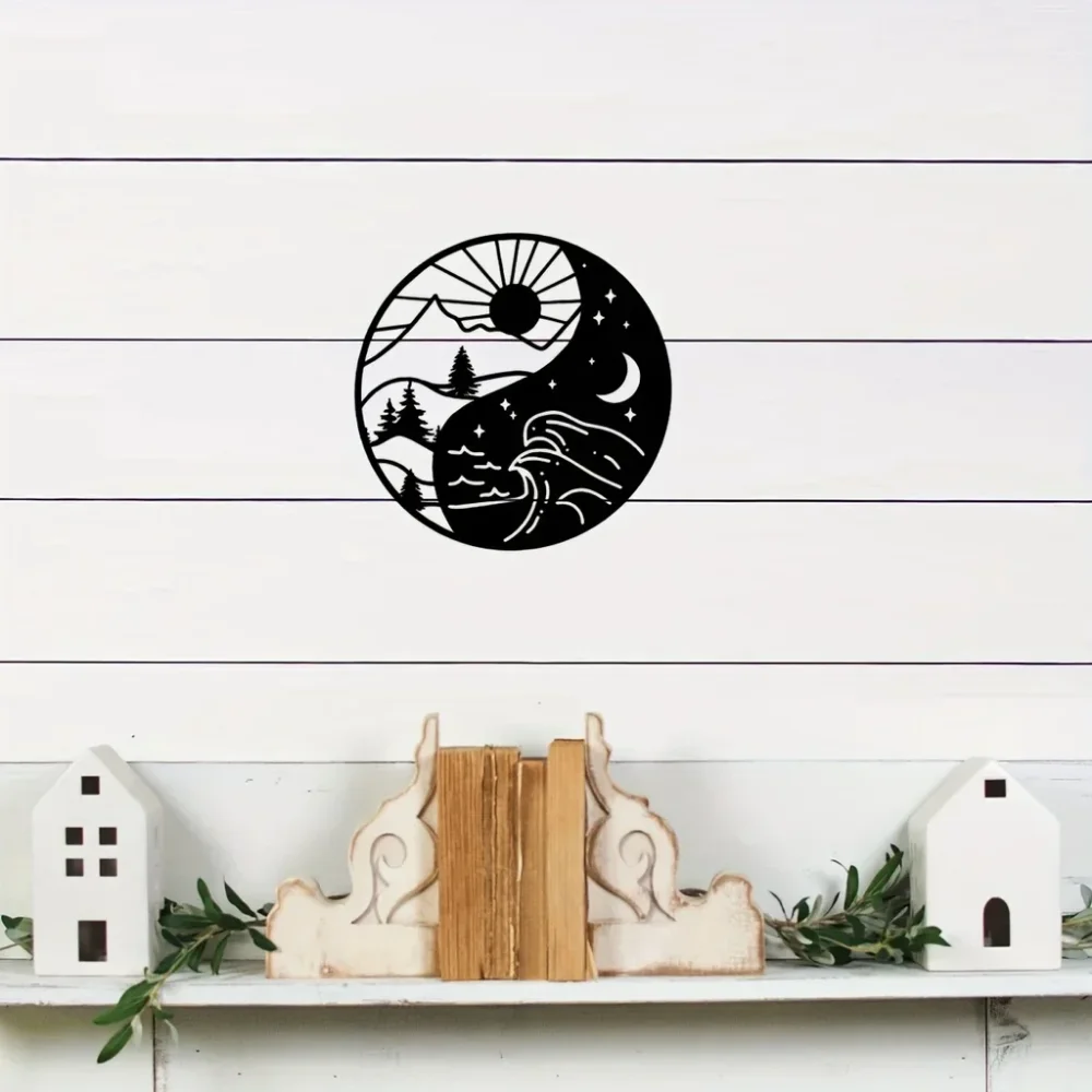 Непыльный Настенный Металлический Декор С Лунным Солнцем И Звездами. Уникальный