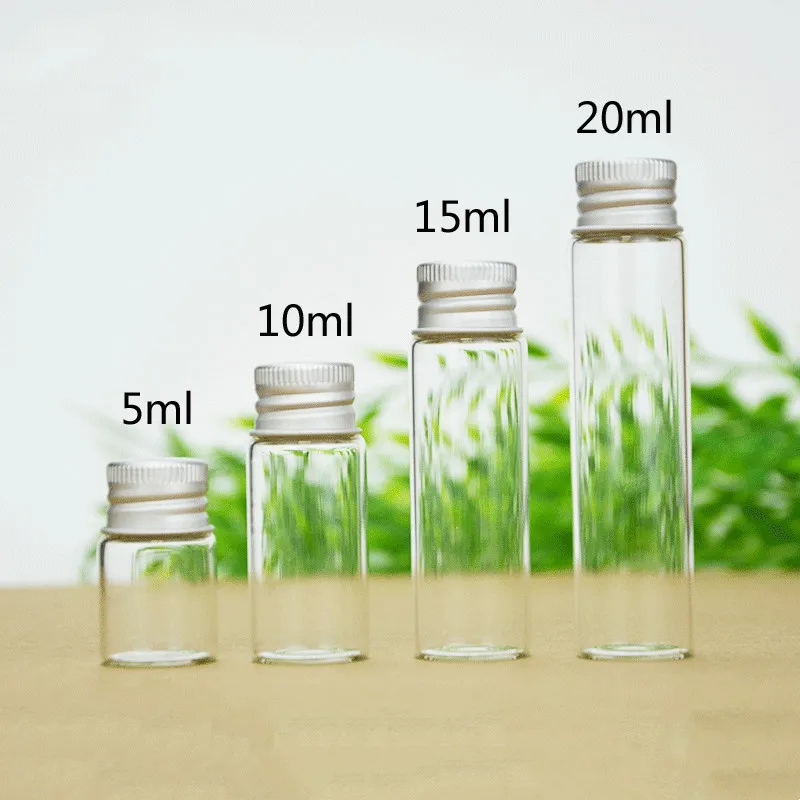 

1PCS 5ML/10ML/15ML/20ML Cute Clear Glass Bottles with Cork Stopper Empty Spice Bottles Jars DIY Crafts Vials
