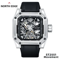 north edge mens mechanical watches stainless steel skeleton automatic watch for men waterproof 100m seagulls movement space x