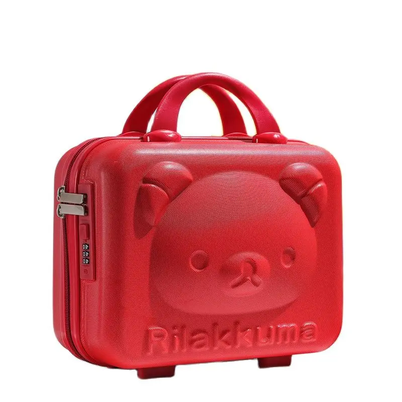 New Cartoon Cute 14 Inch Bear Makeup Bag Suitcase Convenient Storage Zipper Box Password Box