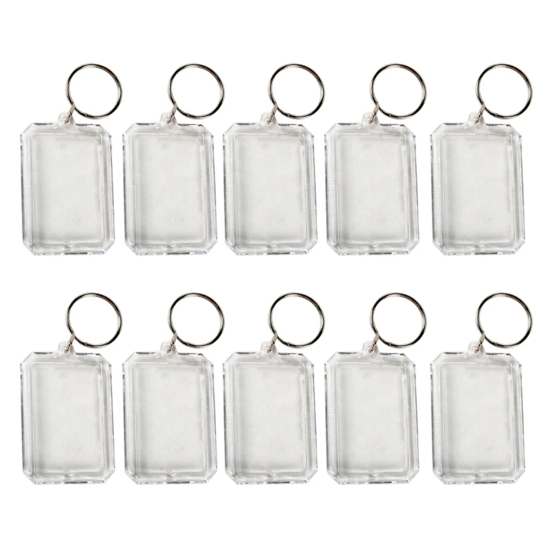 

10Pcs Photo Insert Keychains Clear Acrylic Picture Keychain Picture Frame for KEY Chain Various Shapes Blank Photo Keych