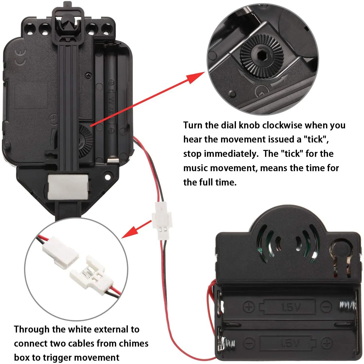 Кварцевый маятниковый триггер часы с механизмом музыкальный механизм комплект