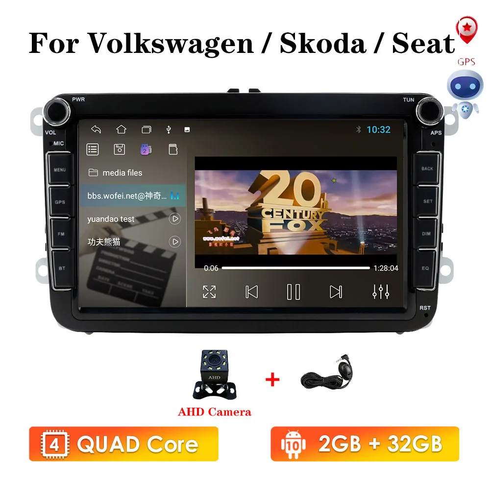

4Core 2G+32G 2din Android 10 Car Radios GPS Multimedia Player For VW/Volkswagen/Golf/Passat/b7/b6/Skoda/Seat/Octavia/Polo/Tiguan