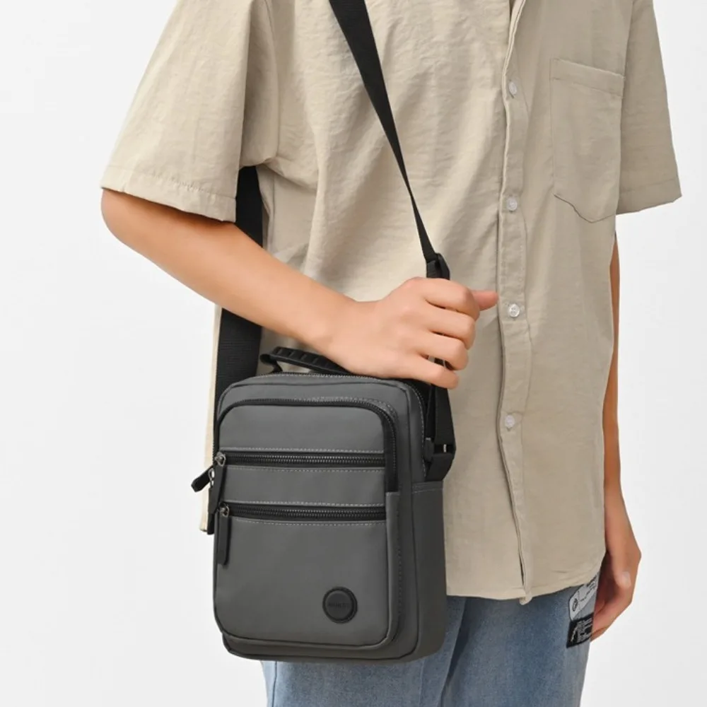 Многослойная мужская сумка через плечо на молнии из ткани Оксфорд портативная
