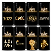 diamond crown 2022 happy newyear flower phone case for xiaomi mi 9 9t se mi 10t 10s mia2 lite cc9 note 10 pro 5g soft silicone