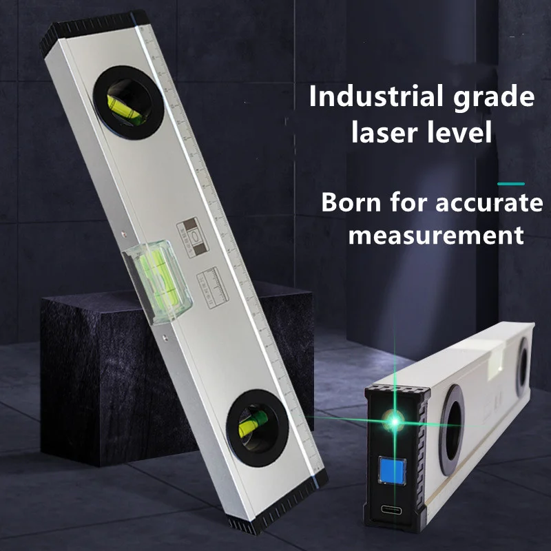

Laser Level Magnetic Level Ruler Angle Meter Vertical Horizontal USB Charging Balance Spirit Level Ruler for DIY Home Decoration