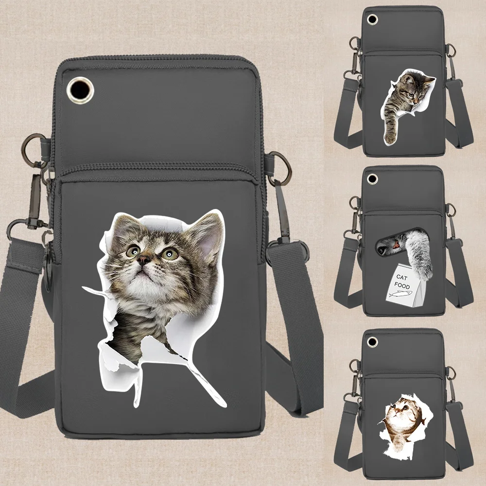 

Waterproof Mobile Phone Bag Wallets Bags Arm Pack Apple/Huawei/Samsung Universal Cell Phone Packet Cat Print Organizer