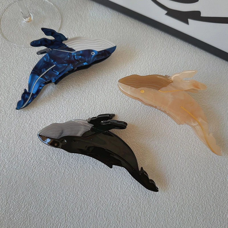 

Blue Whale Hair Claw Acetate Hair Clips For Women Popular Hair Catches Animal Hair Clip Cute Sea Creature Claw Clips