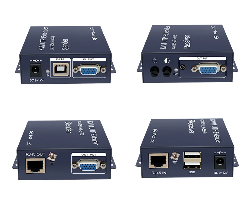 

328ft VGA USB KVM Extender With Stereo Audio 100m VGA KVM Extender Over Cat5 Cat5e/6 Cable No Delay&Loss VGA Video Transmitter