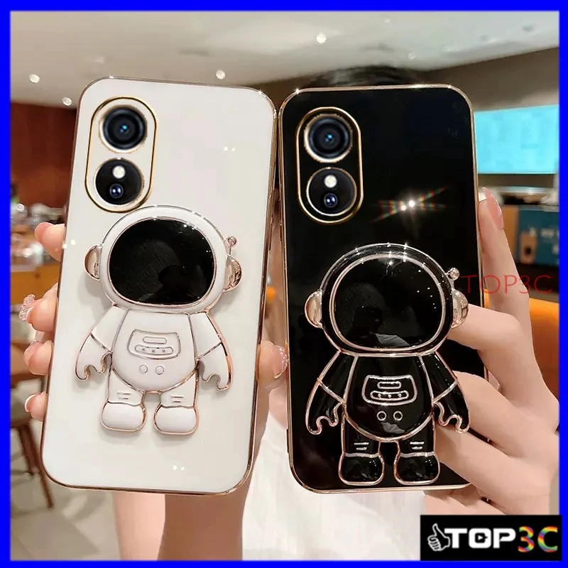 

For OPPO A17 A77S A57 2020 A15 A15S A9 2020 A5 2020 A53 2020 A54 A16 F9 A12 A7 A5S Astronaut Stand Phone Case