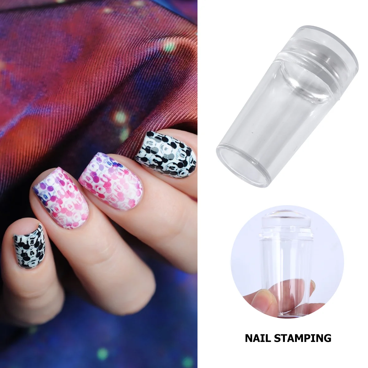 4 компл./8 шт. штамп для ногтей полностью прозрачная ручка с крышкой набор