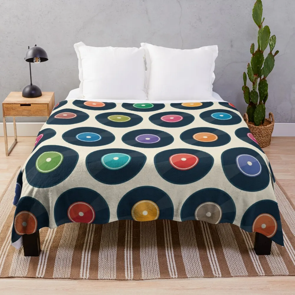 

Vinyl Record Collection Throw Blanket oversized throw blanket stuffed blankets Blanket for sofa