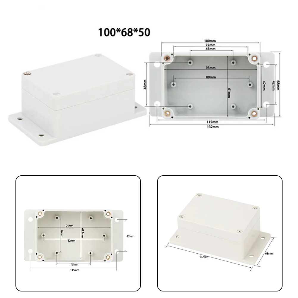 

Durable Junction Box Enclosure ABS Plastic Corrosion Gray-white Inner-Spin Nut Type Seals Waterproof Construction