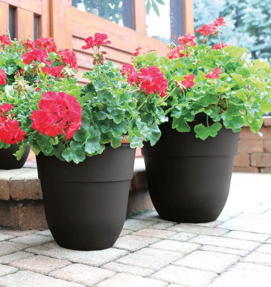 

(4 Pack) 6-inch Indoor/Outdoor Resin Flower Planter, Black Pots for Plants Flower Pot Succulent Pot Plant Pots Bonsai Pot