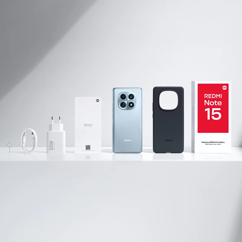 Смартфон Xiaomi Redmi Note 15 Global Version с процессором MTK Helio G100-Ultra, 6.77-дюймовым AMOLED-дисплеем, камерой 108 МП и батареей 6000 мАч (art.: 3920d8a3df55b) - 3920d8a3df55b