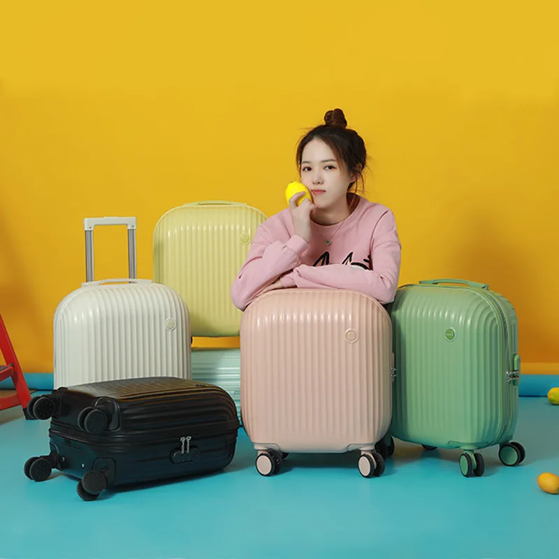 The New Luggage Female 18-Inch Small Lightweight Universal Wheel Trolley Case Silent Wheel Boarding Secret Code Box