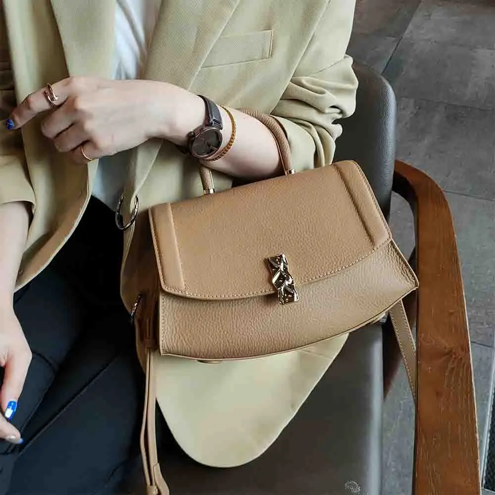

Motingsome 2023 New Cowhide Shoulder Bag High Grade Women Handbag Elegant Ladies Offcie Mini Tote Luxury Real Leather Sac A Main