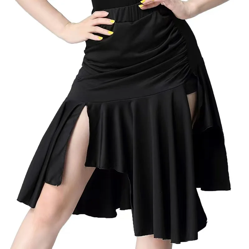 

Elegant Mesh Mid-Long Latin Dance Skirt For Women New Style Comfory Soft Ballroom Dance Waltz Dancewear