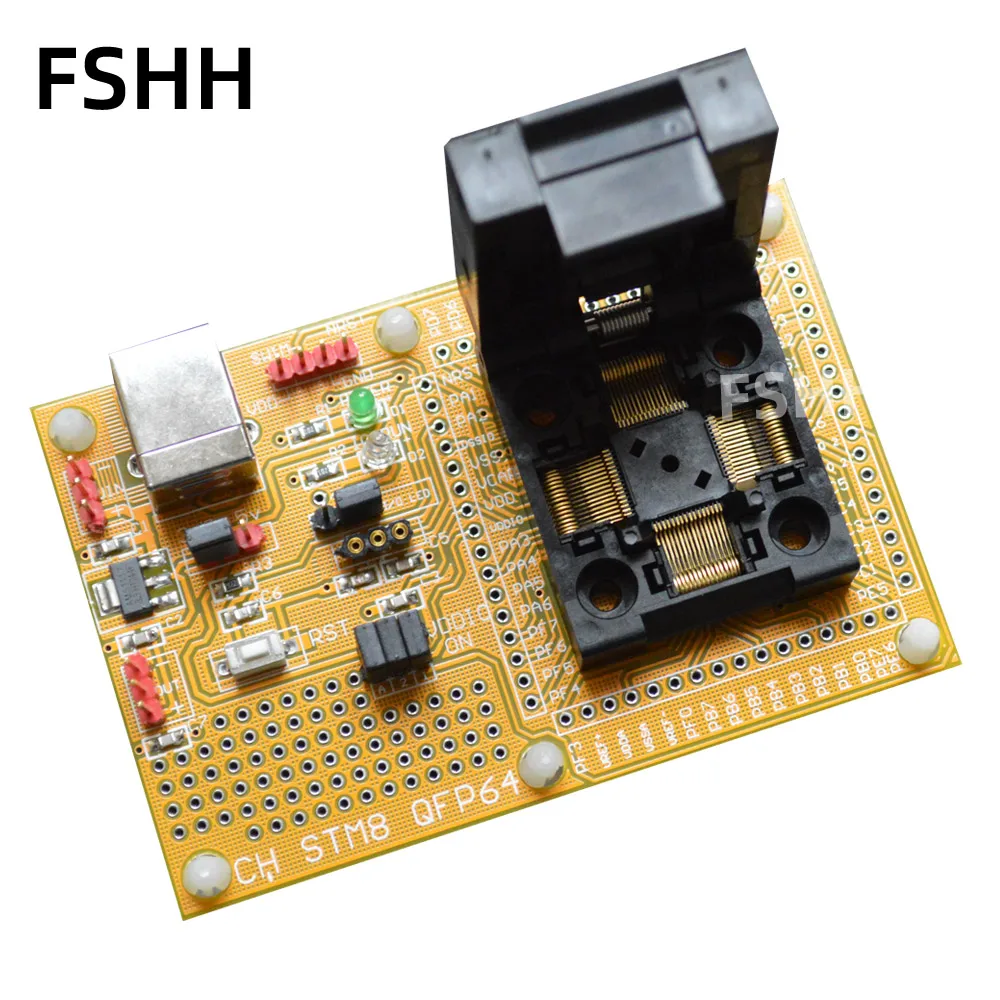 Программатор-переходник STM8 QFP64, STM8A STM8S STM8L, с шагом 0,5 мм