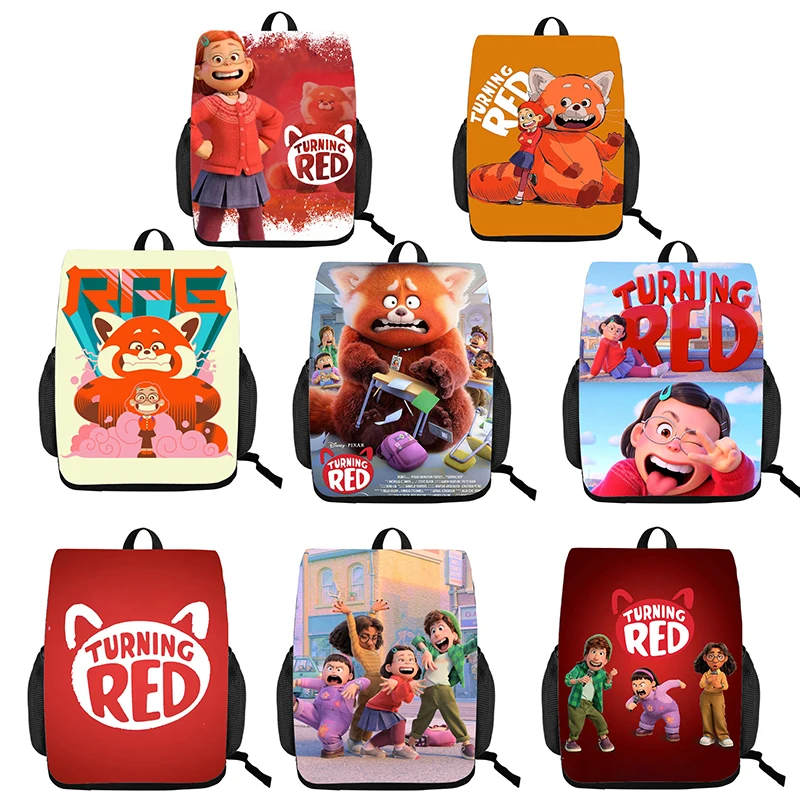 

Disney Turning Red Cute Cartoon Backpack Kawaii Mei Red Panda Bear Kids Bag Cute Print Backpack for Girls Toys Birthday Gifts