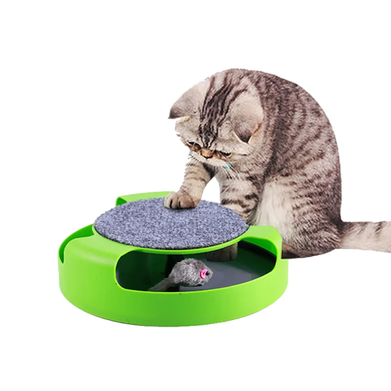 

Funny Cat Toy Pet Cat Scratching Board Funny Cat Turntable Cat Catch Fake Mouse Plastic Game Turntable
