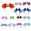 New Chic Mickey Mouse Ears Headband Big Beautiful Bow Sequins Hairband Women Birthday Gift Girls Kids Party Hair Accessorie 1