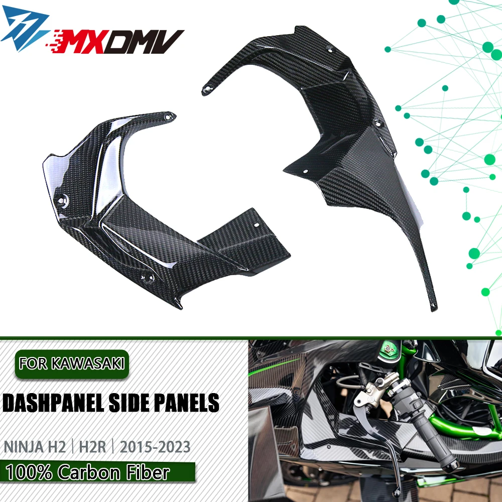 

For Kawasaki NINJA H2 H2R 2015- 2013 Motorcycle Accessories Carbon Fiber Dashpanel Side Panels Parts Fairings Cowls
