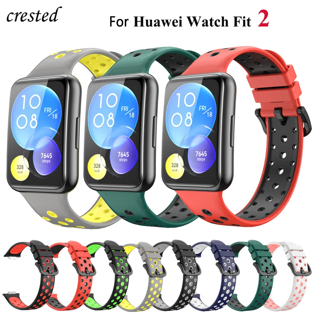 

Ремешок силиконовый спортивный для смарт-часов Huawei Watch FIT 2, Воздухопроницаемый браслет для наручных часов Huawei watch fit2, аксессуары