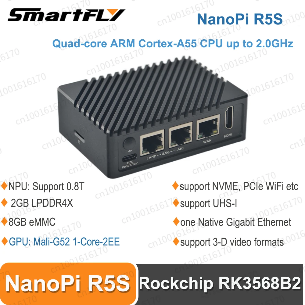 Маршрутизатор Smartfly NanoPi R5S двойной 2 5G + гигабитная мини-плата для разработки