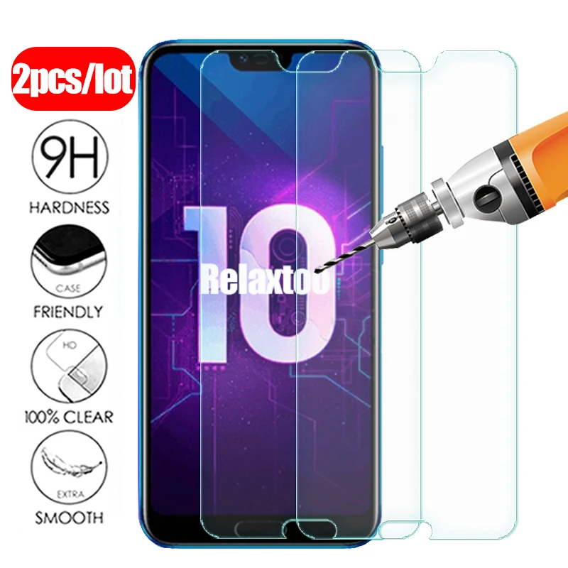 

2pcs protective Glass on honor 10 light screen protector For huawei honor 10i tempered glass honer 10 lite honor10 i safety Film