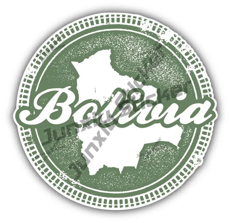 Боливии Череп Флаг Герб Шокер Ручная Наклейка белый Контур с Флагом Круглый