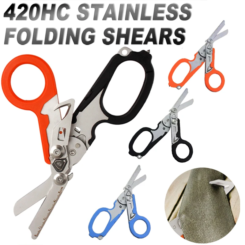 

HOT SALE NEW Multifunction Scissors Raptors First Aid Expert Tactical Folding Scissors Outdoor Survival Tool Combination Tools