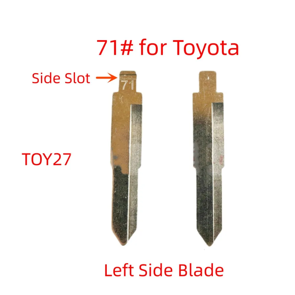 

keychannel 5/10/15pcs Uncut Metal Car Key Blade Flip Remote Key Blank Side Pin Key Blade For Toyota Hiace Right Left Blade