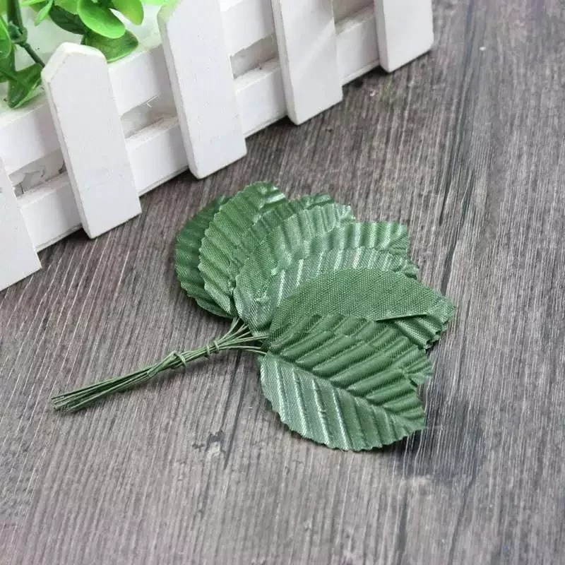 

10pcs Artificial Fowers simulation rose leaf gold leaves fake silk flower floral decoration leaf home