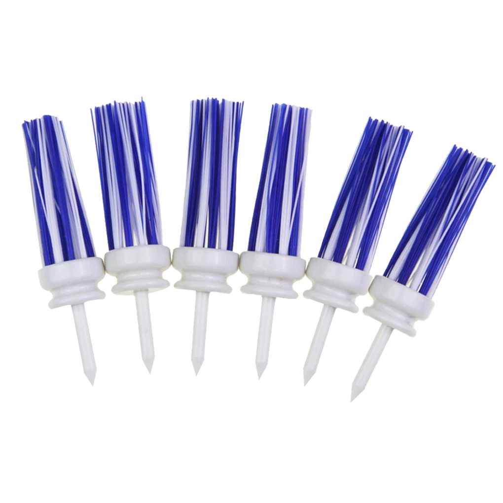 

1/2/3/5 Pack of 6 Multi Color Golf Tees Professional Fashionable Rangefinger Ball Nails Golf Wool Planting Nail 83mm white blue