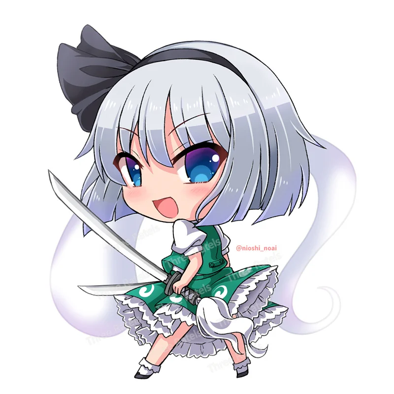 

Наклейки Three Ratels E857 Konpaku Youmu и Konpaku Youmu TouhouCar, виниловые автомобильные аксессуары