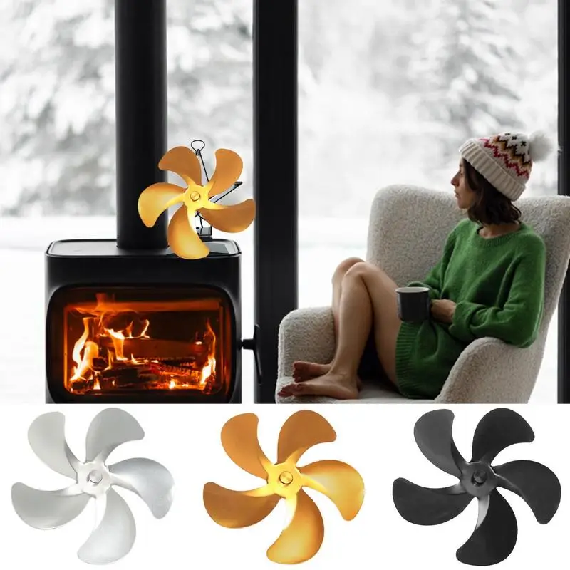 

Stove Fan 5 Blade Quiet Wood Stove Fan Heat Powered Heat Powered Fireplace Fan For Wood/Log Burner/Fireplace Silent Operation