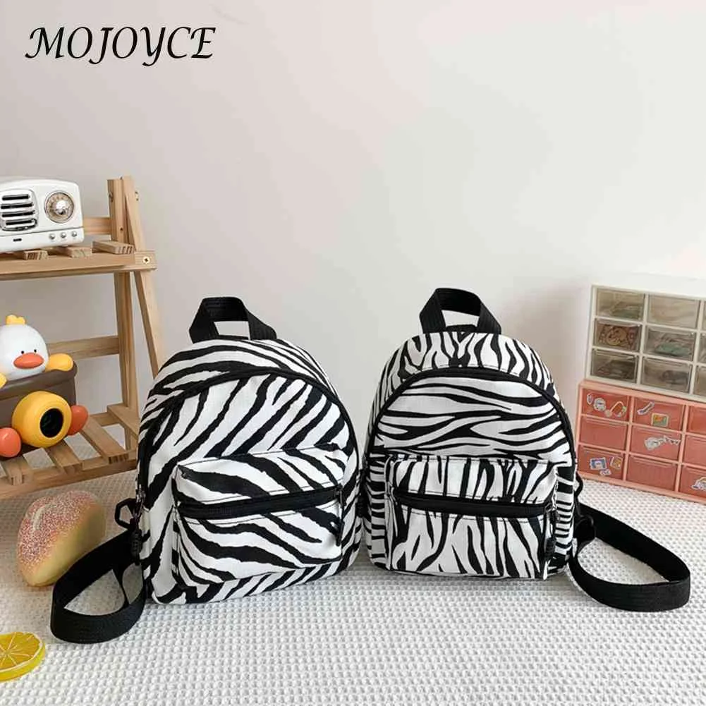 

Canvas Zebra Print Backpacks for Women 2021 Fashion Winter Casual Style Ladies Backpack Large Knapsacks School Bag