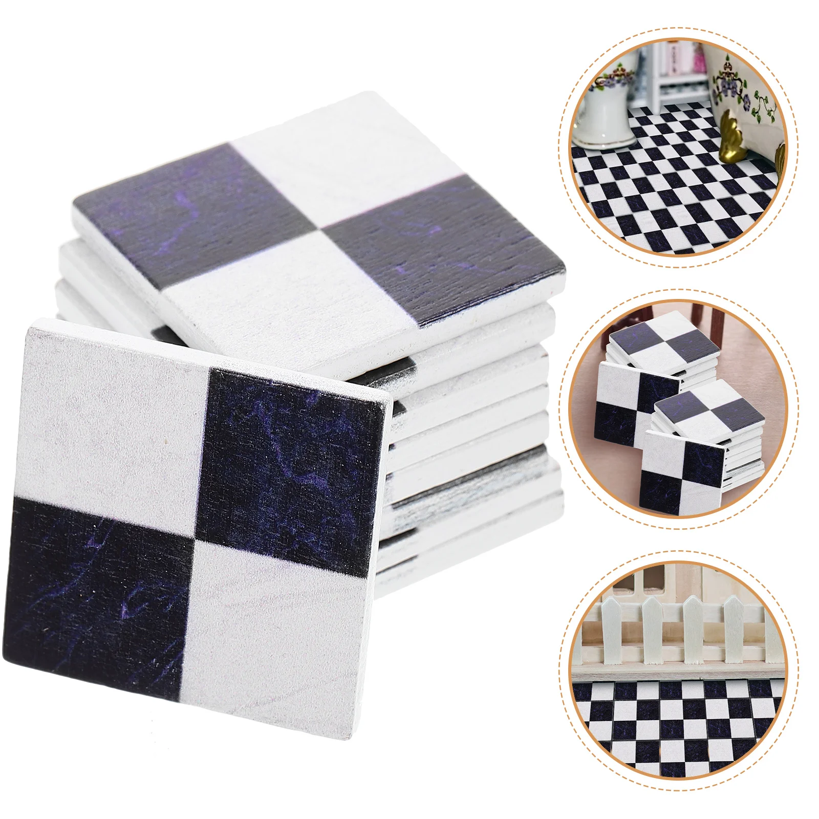 

18 Pcs Dolls House Floor Sticker Woodsy Decor Miniature House Furniture Miniature Toys Dollhouse Floor Props Wood Small Flooring