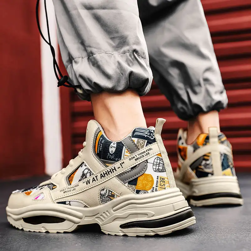 

Кроссовки Hightop мужские резиновые, дизайнерская прочная спортивная обувь, Вулканизированная подошва, плоская подошва, черные