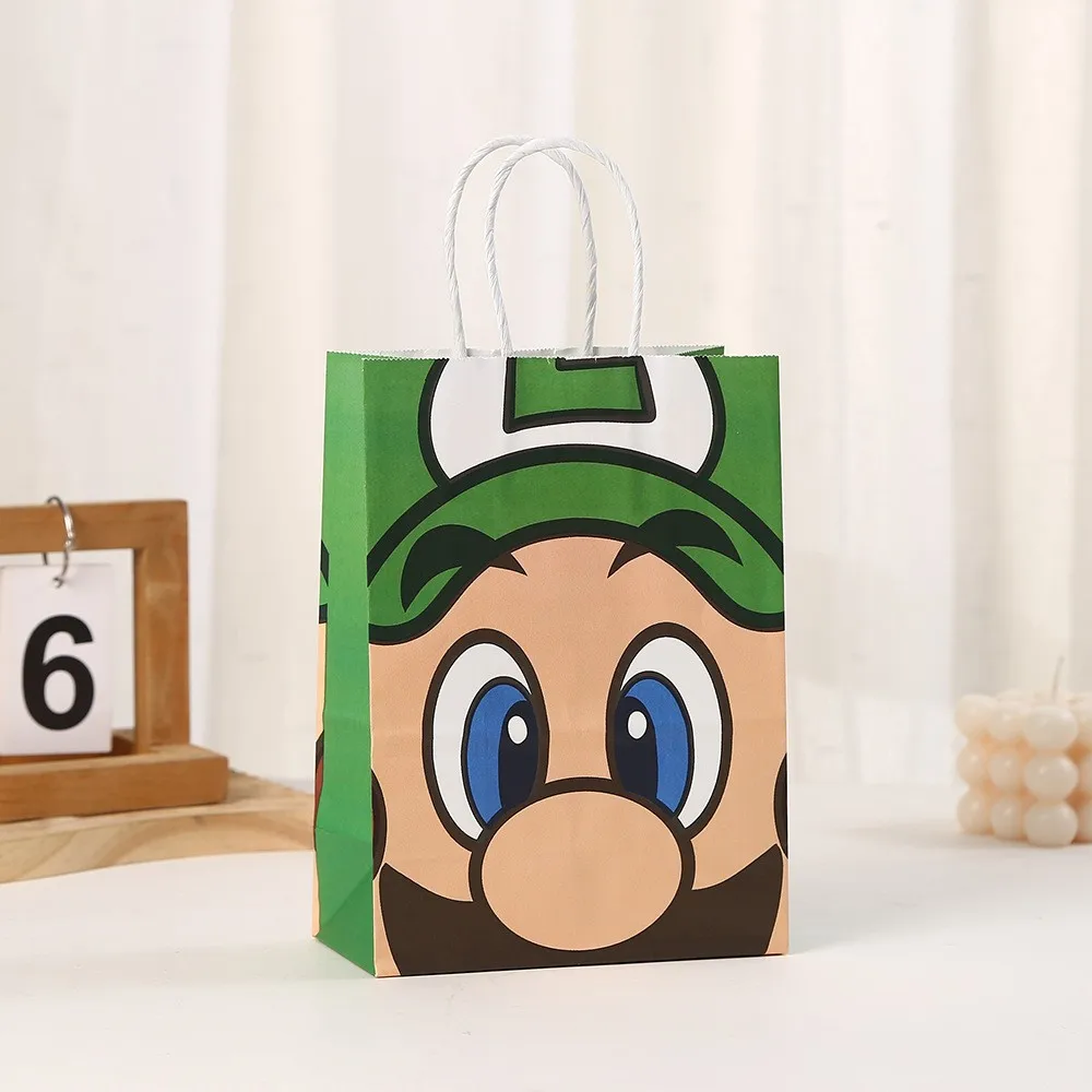 Super Mario Bros Bowser Luigi Goomba аниме фигурка крафт-бумага подарочная сумка для покупок с