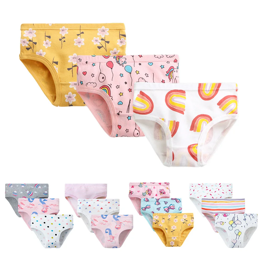 

Girls Panties 3pcs Per Pack Cotton Student Kids Underwear Teen Panties Young Puberty Girls Underpant