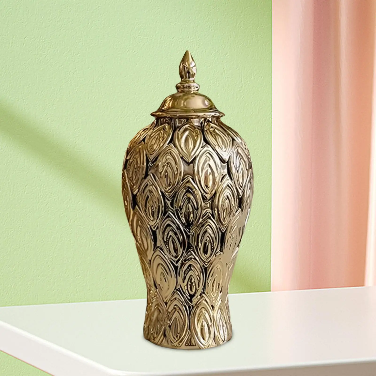 

Porcelain Flower Vases Temple Jar Storage Canister Handmade Desktop Decor Luxury Floral Arrangement for Table