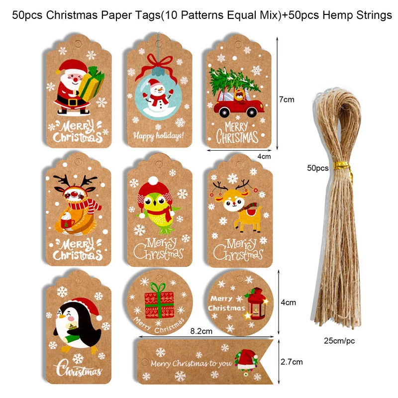 

Рождественские бирки из крафт-бумаги ZQNYCY