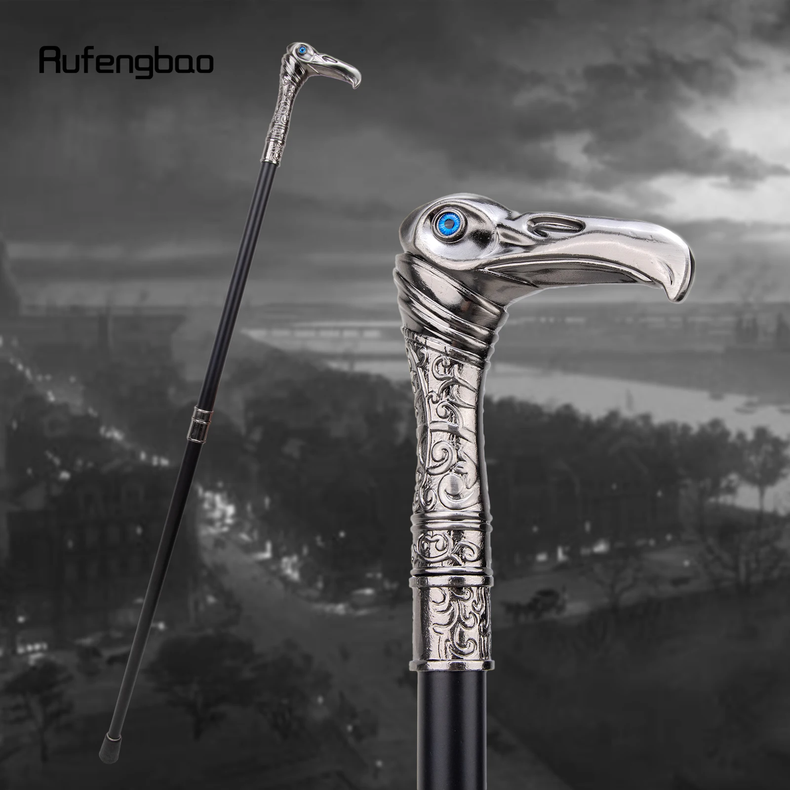 

Eagle Head Luxury Walking Stick with 30cm Hidden Plate Self Defense Fashion Cane Plate Cosplay Crosier Stick 93cm