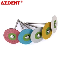 azdent dental rubber diamond polisher wheel disc for porcelain zirconia dentist 26mm polisher restorations hp lab instrument