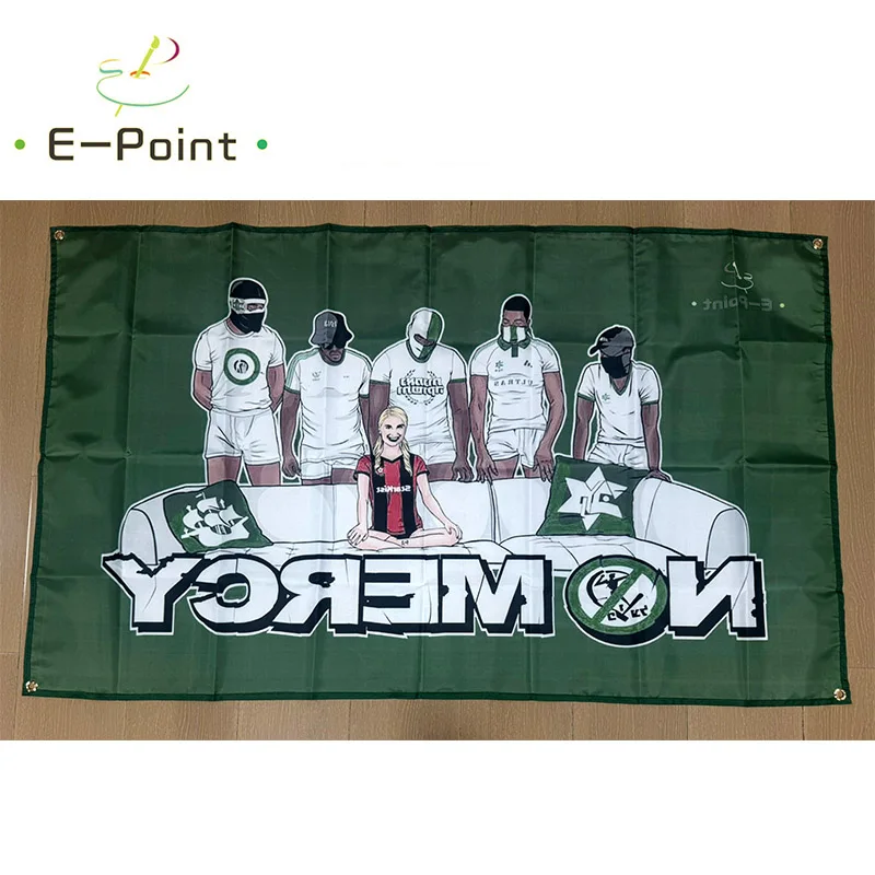 Зеленый флаг-баннер Green Maccabi Haifa No Mercy MHFC, размер 3 фута * 5 футов (90*150 см) (art.: 3920dca82508f) - 3920dca82508f
