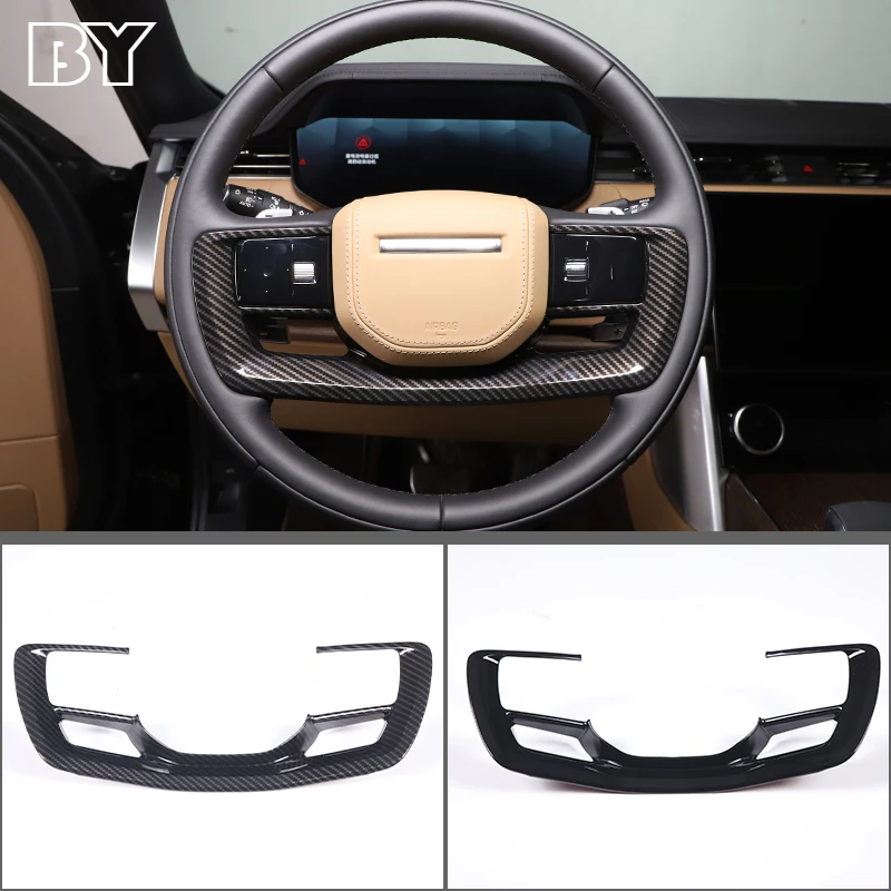 

ABS Carbon Fiber Car Steering Wheel Panel Decoration Cover Trim Sticker For Land Rover Range Rover Vogue L460 2023 Accessories