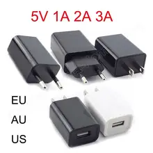 5V 1A 2A 3A Travel USB Adapter Phone Charger Power Supply Adapter Wall Desktop Charging Power Bank EU/US/AU Plug black white 